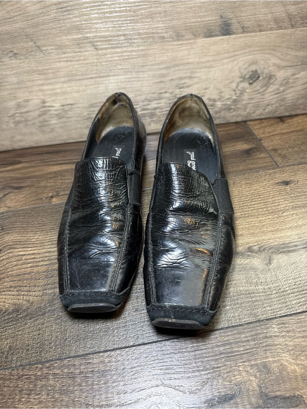 Paul Green Munchen Black Patent Leather Penny Loafers with Vibram Sole Size 7